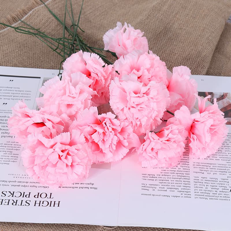 Artificial Single Carnation Mother's Day Teacher's Day Gift Simulation Flower Silk Cloth Accessories Fake Flower Wholesale Retail