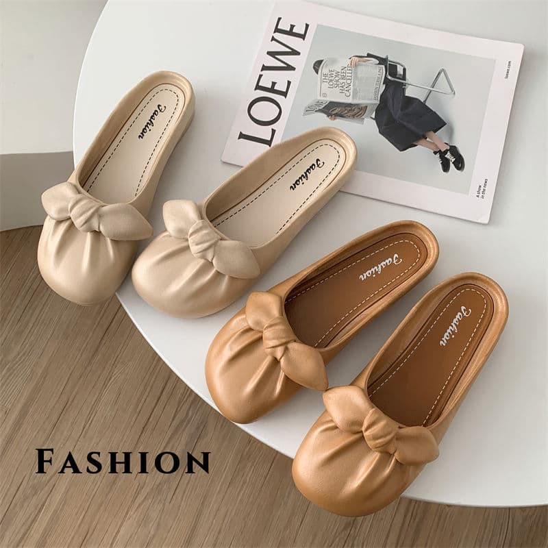 High Aesthetics Bow Slippers, Summer New Anti-Slip Soft Sole Fashion Versatile Outdoor and Home Use Internet Famous Wholesale Closed-Toe