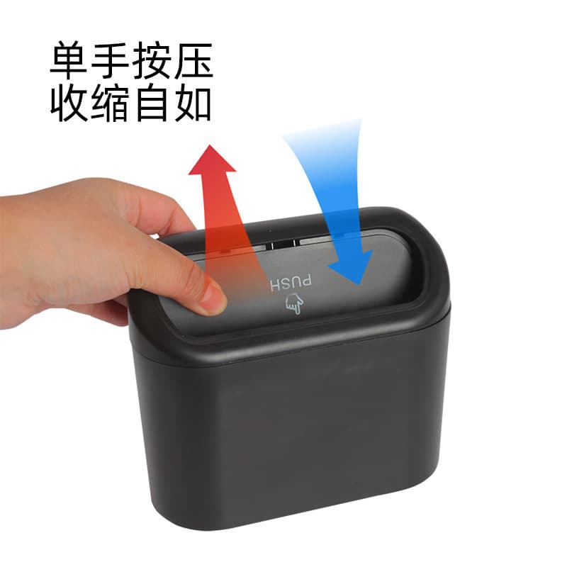Car Trash Can Storage Bin Mini Organizer Bag Multifunctional Seat Back Door Side Hanging Covered Storage Box