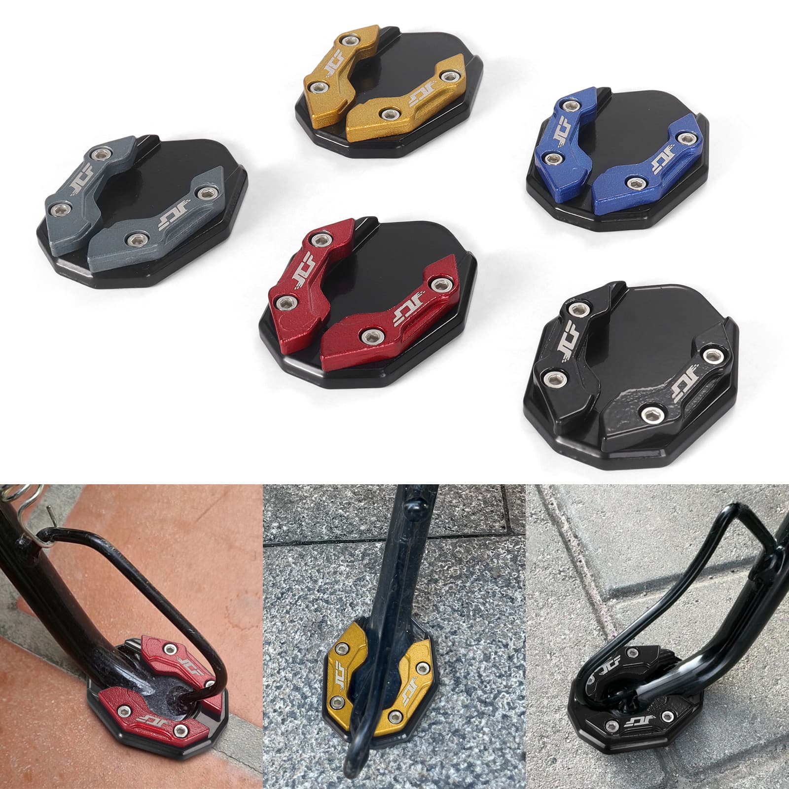 Motorcycle Modification Accessories Large CNC Aluminum NMAX Side Stand Pad Anti-Slip Base Durable