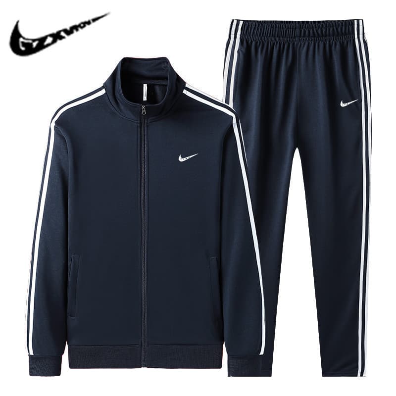 Cross-Border Men's Cardigan Sweatshirt Jacket Spring and Autumn Men's Long-Sleeve Sweatpants Sports Set Men's Casual Sports Two-Piece Set