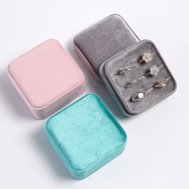 Italian Velvet Ring Box Wholesale Large Velvet Jewelry Box Velvet Packaging Box Factory Direct Stock