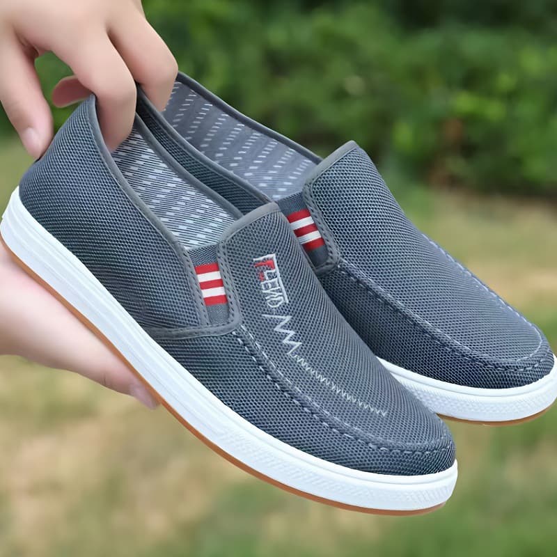 Men's Casual Canvas Shoes Spring Autumn Season Comfortable Breathable Low Top Slip-On Loafers Flat Heel Fashion Footwear