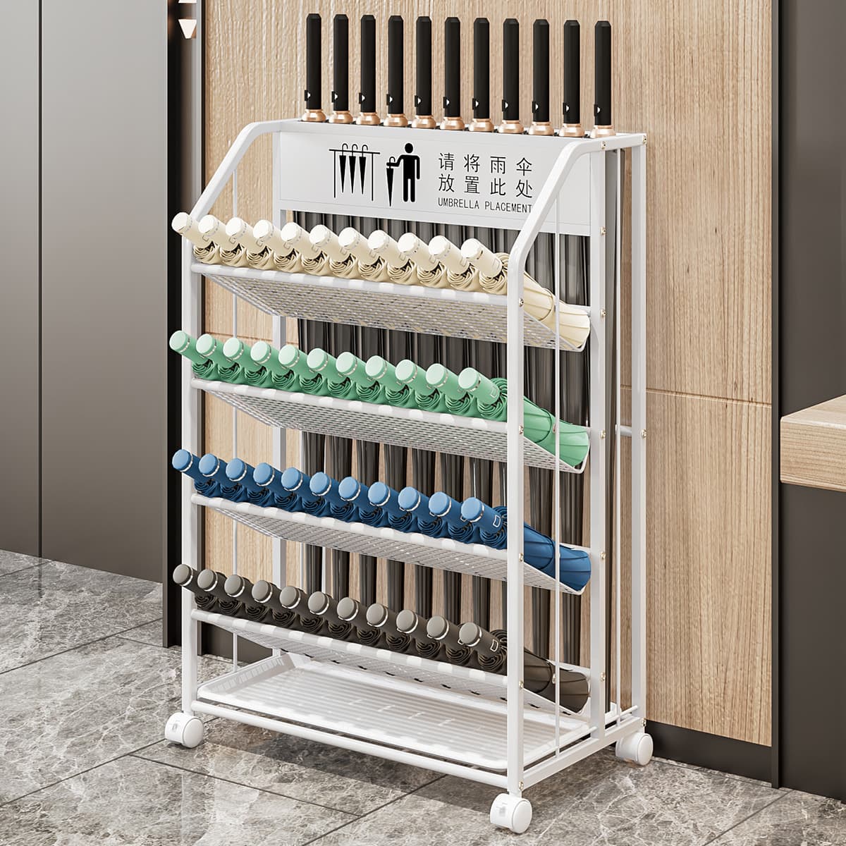 Commercial umbrella storage rack for companies, classroom storage bins, dedicated hotel lobby business placement shelf