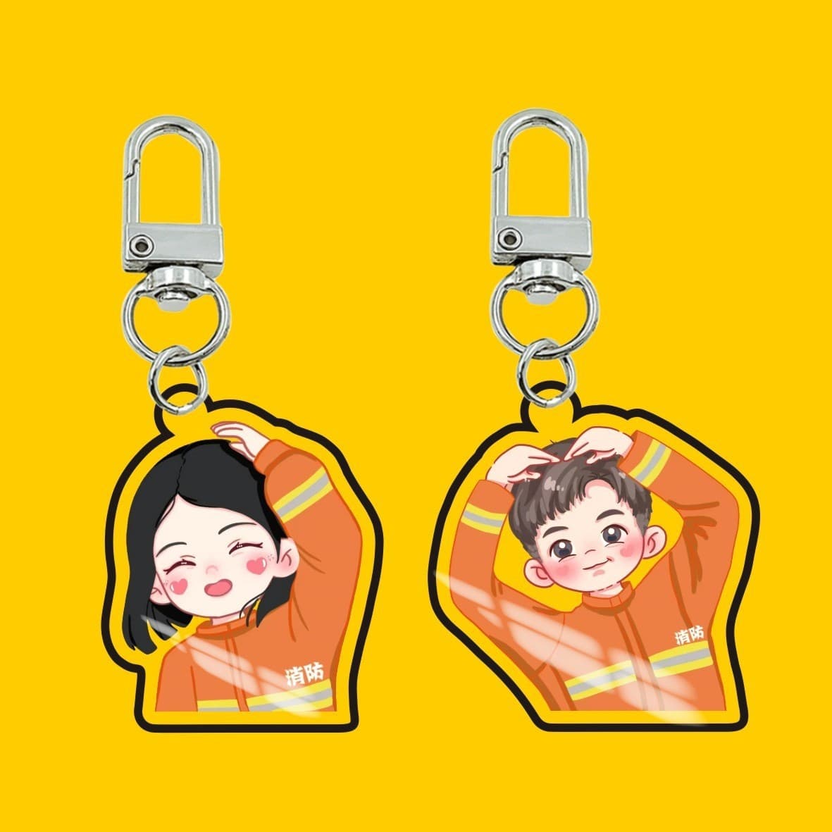 119 Firefighter Keychain 110 Police Pendant Doctor Teacher Gift Advertising Souvenir Couple Traffic Police
