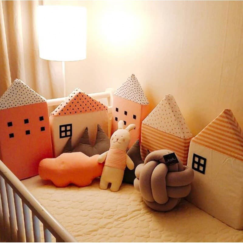 Ins Nordic small house bed rail anti-collision guard multi-color