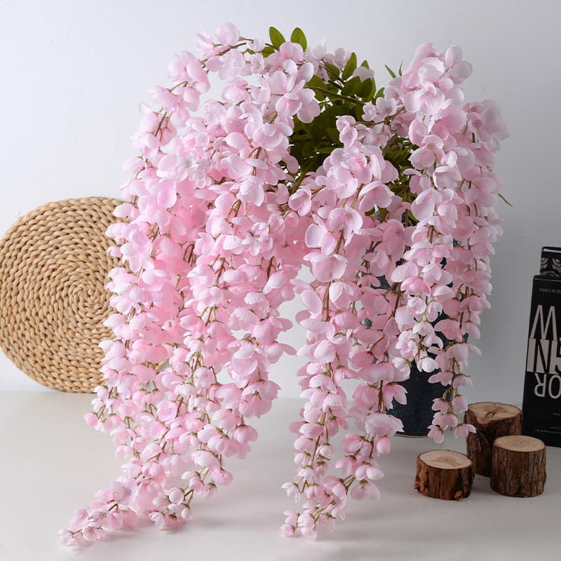 Artificial Flowers, Giant Wisteria Flowers for Wedding Hall Ceiling, High-Line Floral Arrangement, Monet-Style Flowers for Hotel