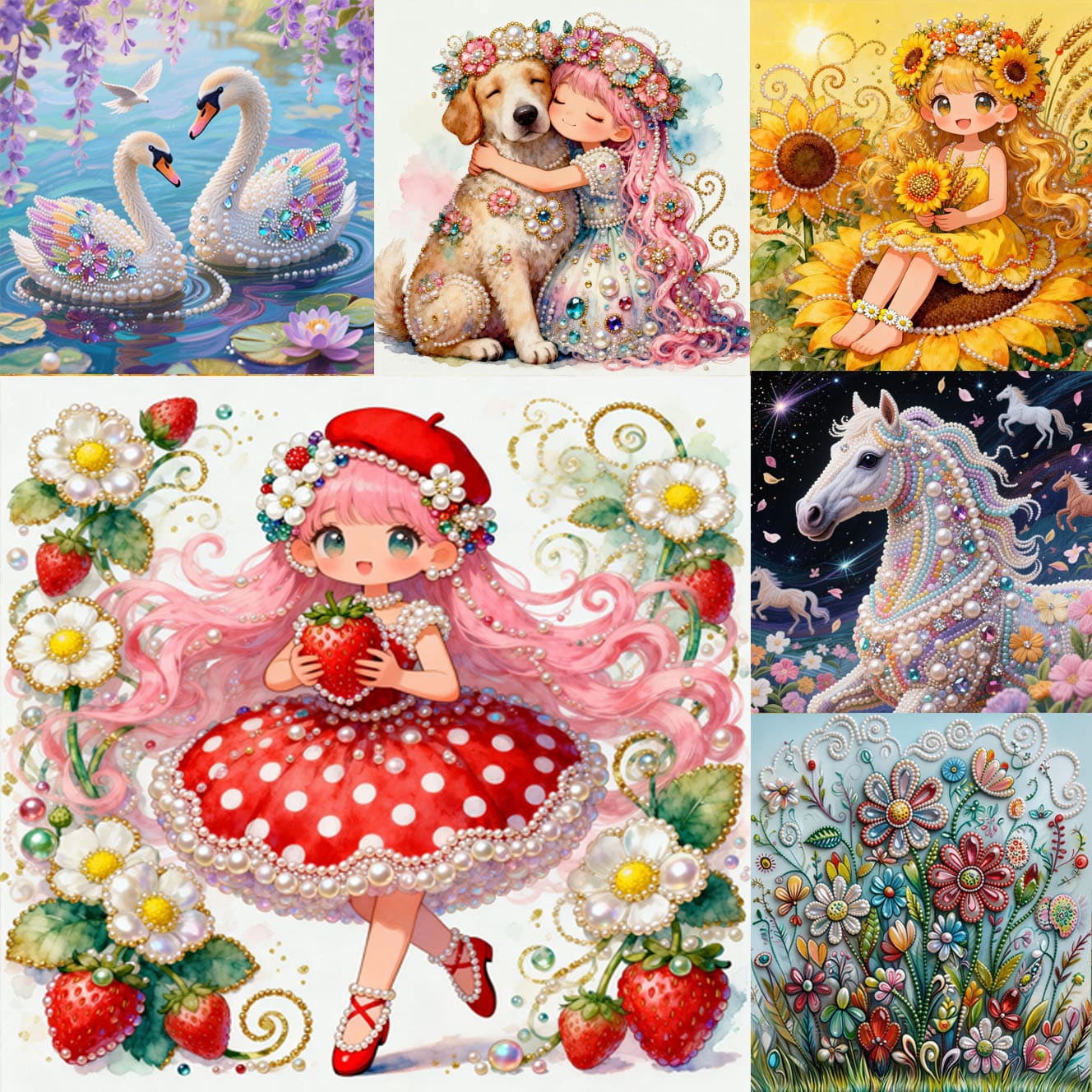 25*25 Irregular Shaped Diamond Pearl Painting DIY Desktop Decoration Cartoon Animal Irregular Shaped Diamond Dot Art Bedroom Living Room Decoration