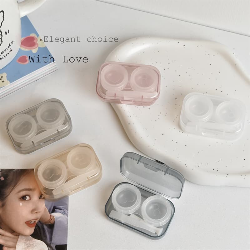 Contact Lens Case, Contact Lens Box, Care Box, Portable Storage Box, High-End, Simple and Lightweight Companion Box, Double Box