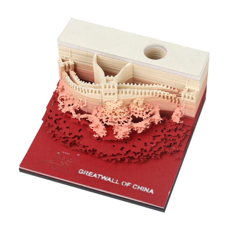 Great Wall Cultural and Creative Gifts, Creative Gifts, Great Wall Paper Sculpture Desktop Ornament, Business Souvenir, 3D Stereo Notepad