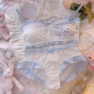 Sweet and Cute Bra for Students, Cartoon Strapless Bandeau, Push-Up for Small Bust, Wire-Free, Teen Bra