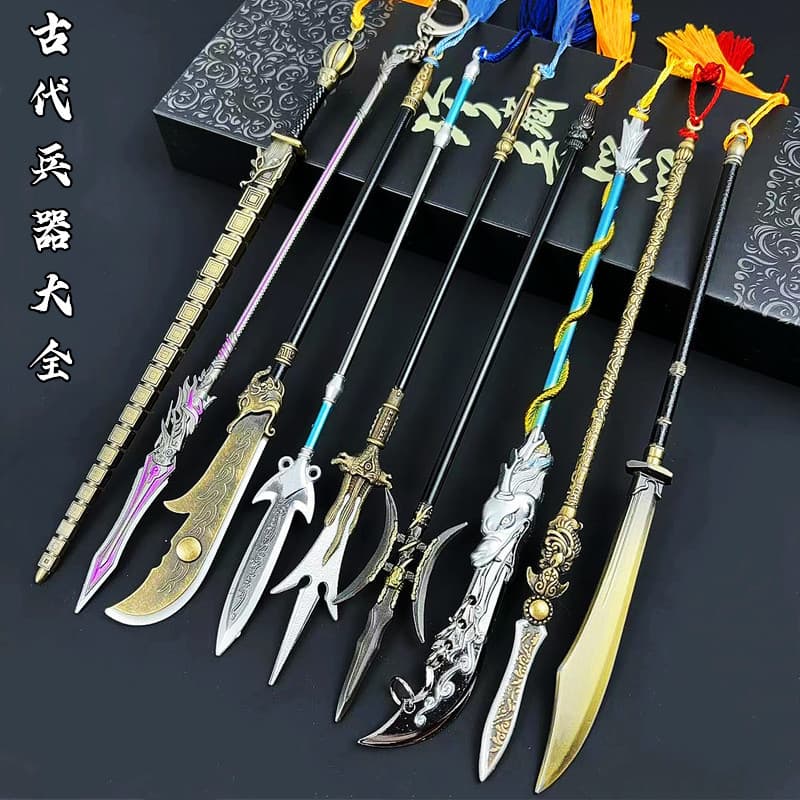 Ancient Weapons Three Kingdoms Ten Famous Swords Model Guan Yu Alloy Metal Ornament Gift Box Ancient Style Sword Toy