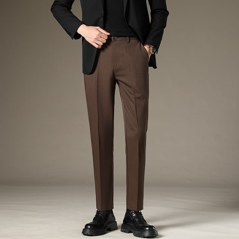 TR Fabric Men's Casual Dress Pants Korean Slim Fit Straight Leg Trousers Long Pants Business Commute Men's Pants