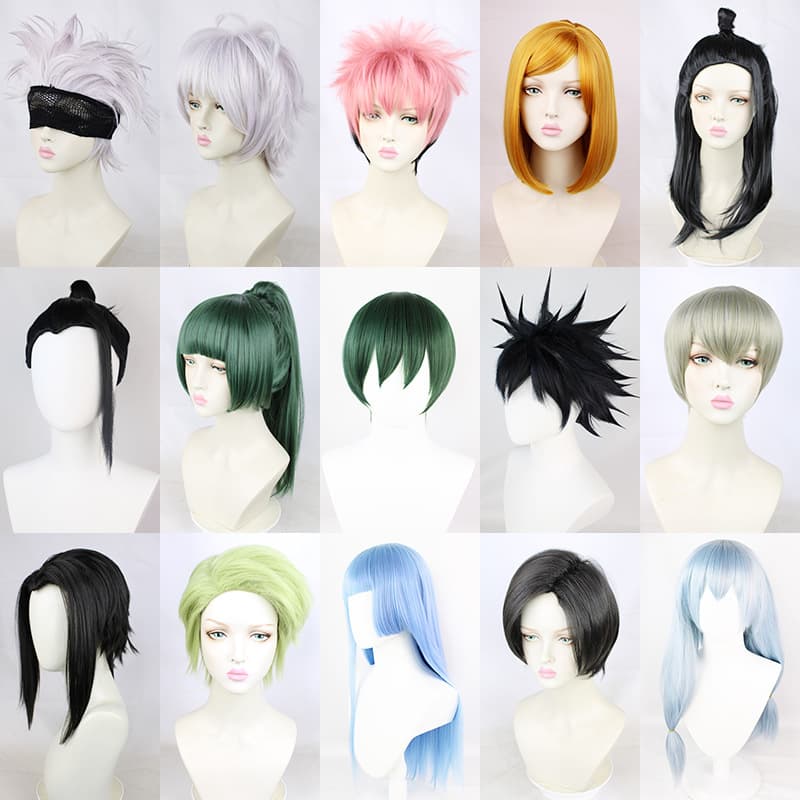 Anime Cosplay Hair Wig Realistic Simulation Medium Long Five Lines Wukong Cos Hair Wig for Haruhi Suzumiya Anime Characters