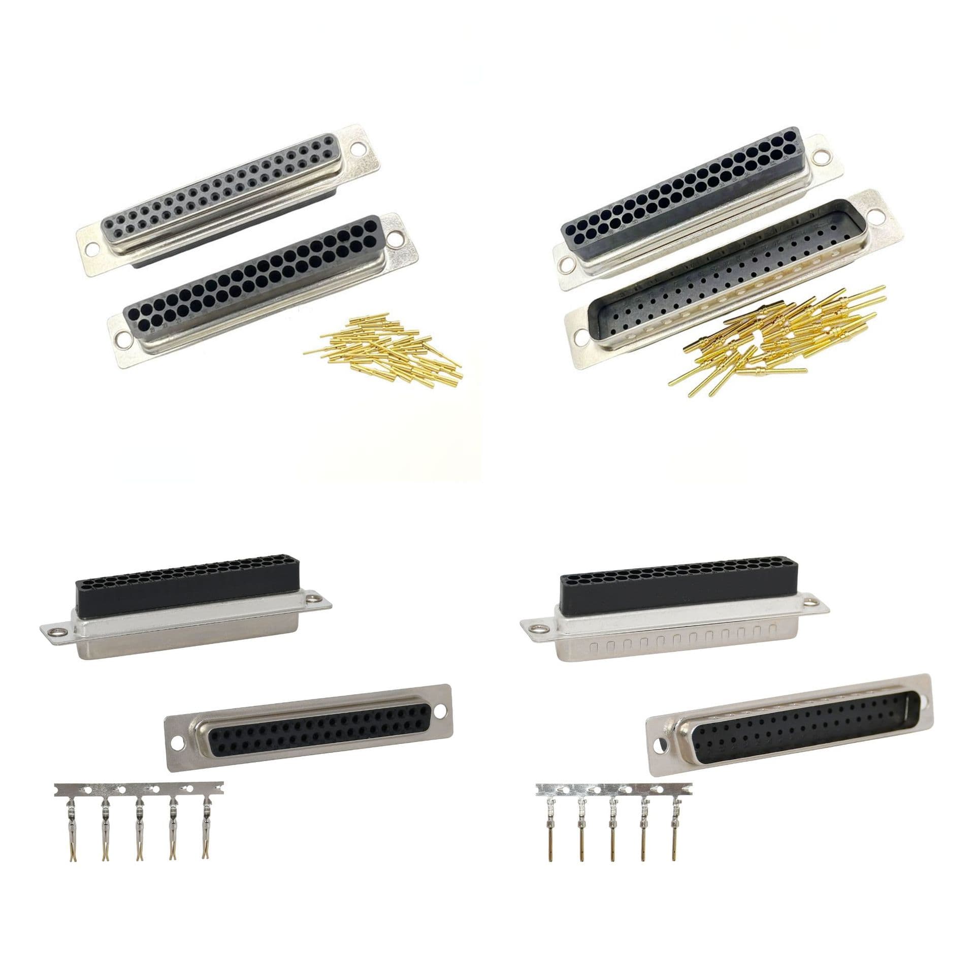 DB37 Male Female Connector, IDC Type with Metal Contacts, 37-Pin/ Socket Dual Row Solderless Punch-Down Connector