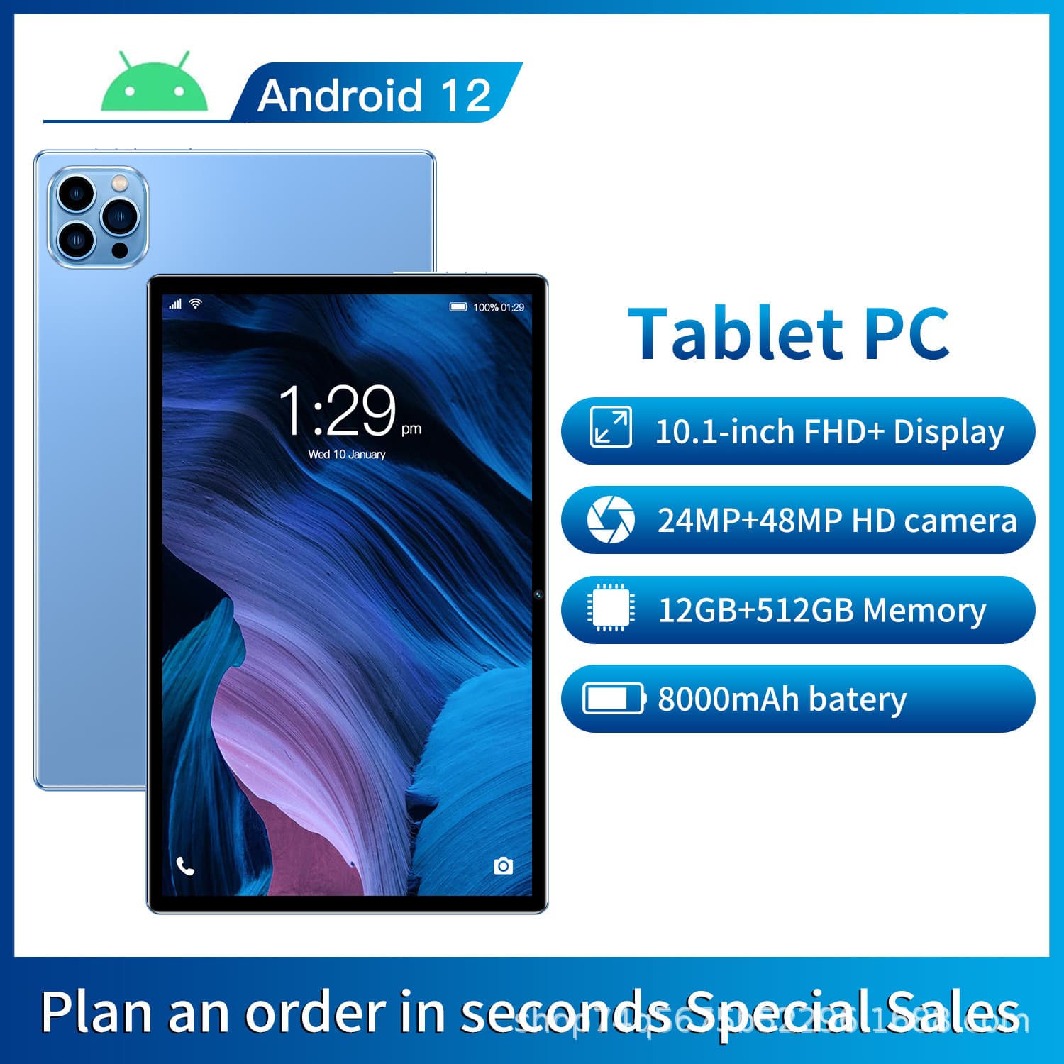 Cross-border Hot Selling 10-inch Tablet Android HD Screen WiFi In Stock Wholesale PA15