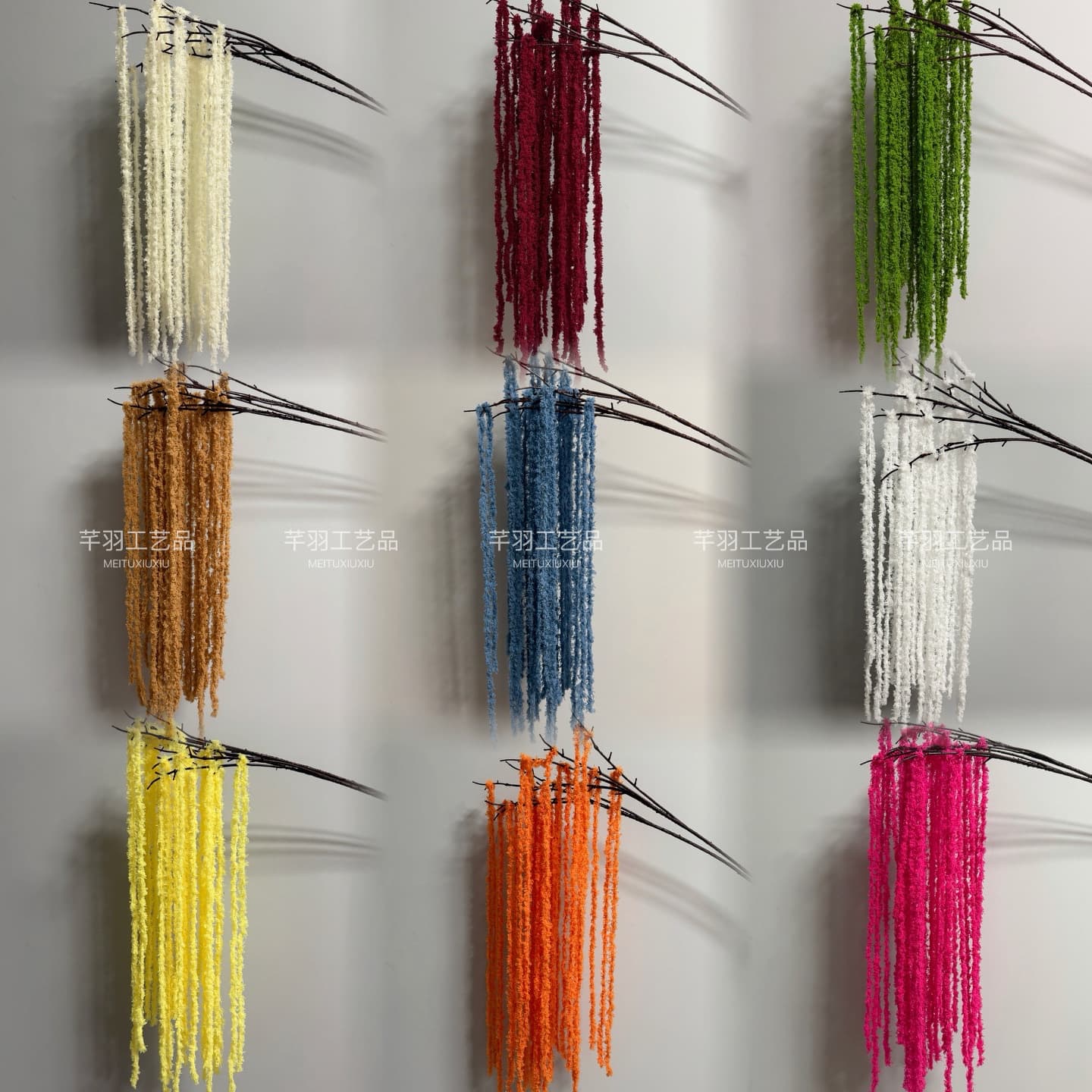 Wool hanging rice wedding arrangement artificial flowers wedding flowers cross-border outdoor soft silk tassel red green black
