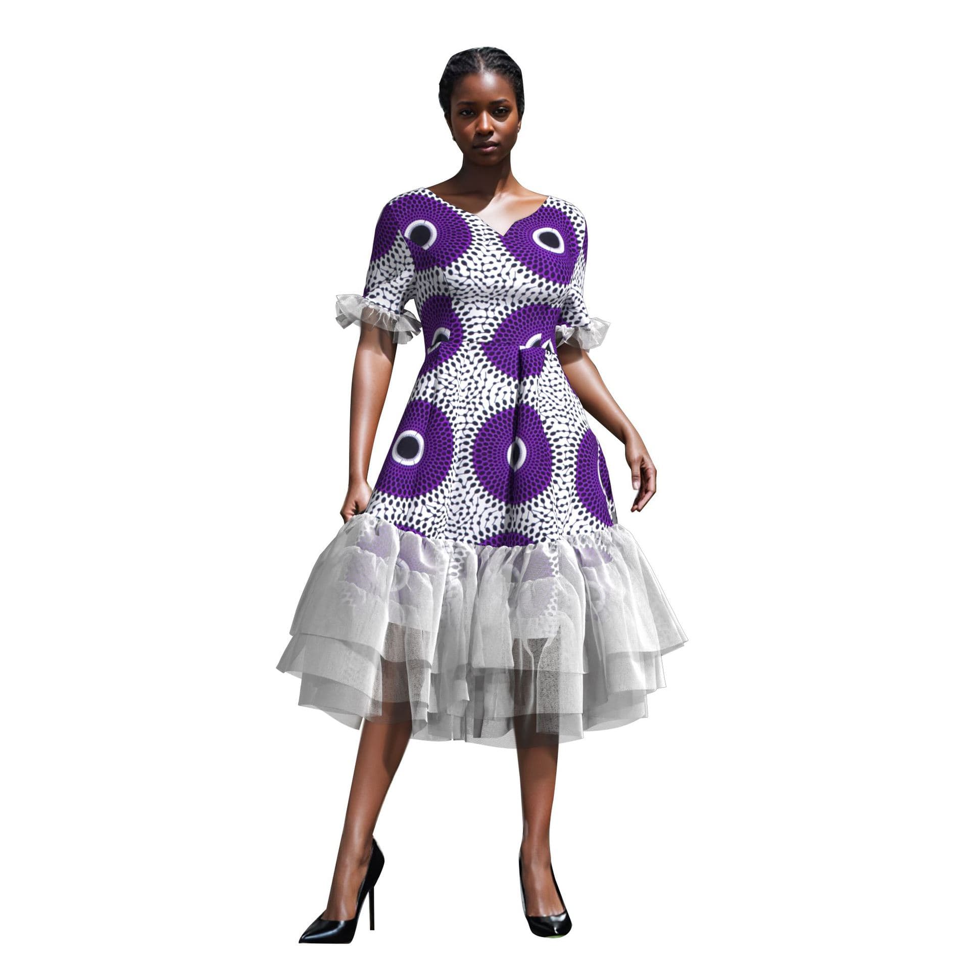 2025 Amazon European Style Evening Gown, Patchwork Dress, V-Neck Mesh Long Dress, Dropshipping Available