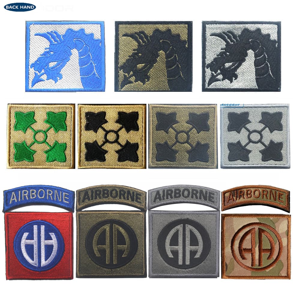 Haike US 82nd Airborne Division AA Patch 4th Infantry Division Dragon Military Morale Patch