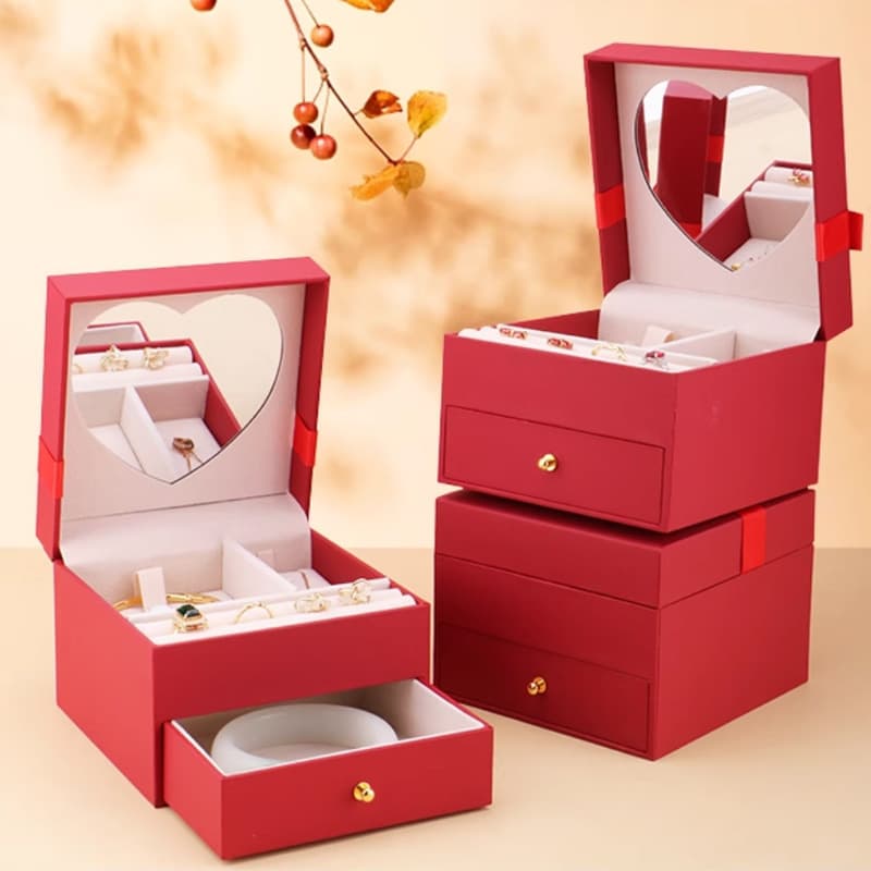 Three-gold engagement gift box, betrothal gift box, wedding dowry box, four-gold bracelet box, ring box, storage box, jewelry box
