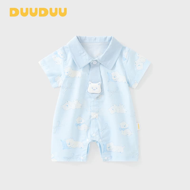 DUUDUU Baby Romper 2026 Newborn Short Sleeve Bodysuit A-Class POLO Infant Summer Thin Style