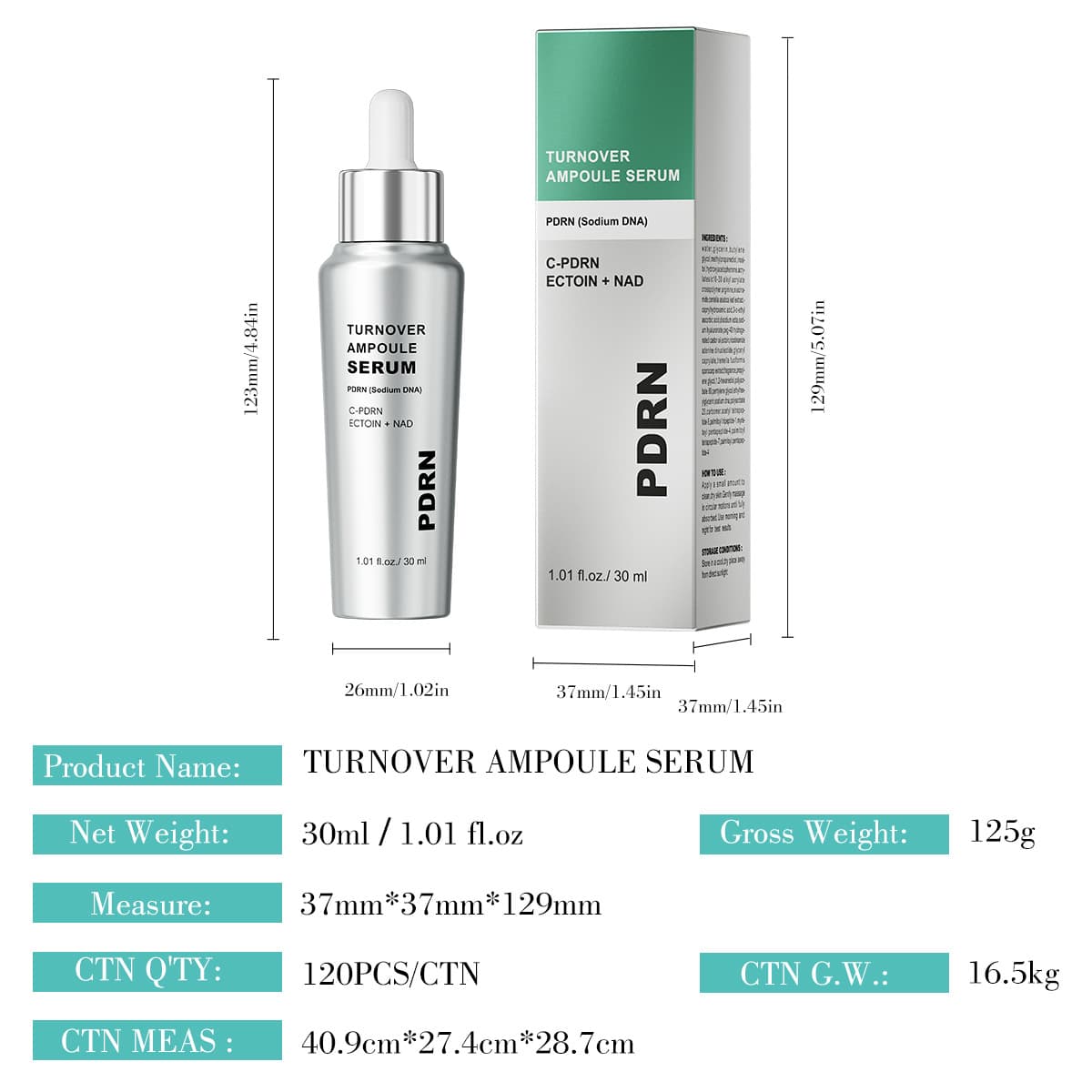 Cross-Border All English Vegan Serum Salmon DNA Salmon Essence Brightens Moisturizes Tightens Wholesale Export