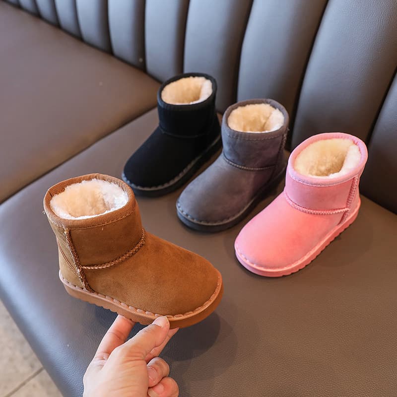 2025 Winter New Baby Cotton Ankle Boots Small/Medium Kids Fleece-Lined Anti-Slip Children's Cotton Shoes Snow Boots Warm Cotton Shoes
