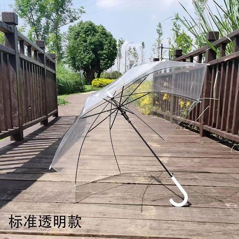 Transparent Umbrella Promotional Umbrella, Not Disposable Plastic Automatic Transparent Umbrella, All-Weather Umbrella, Women's Trendy Umbrella, Logo Printable