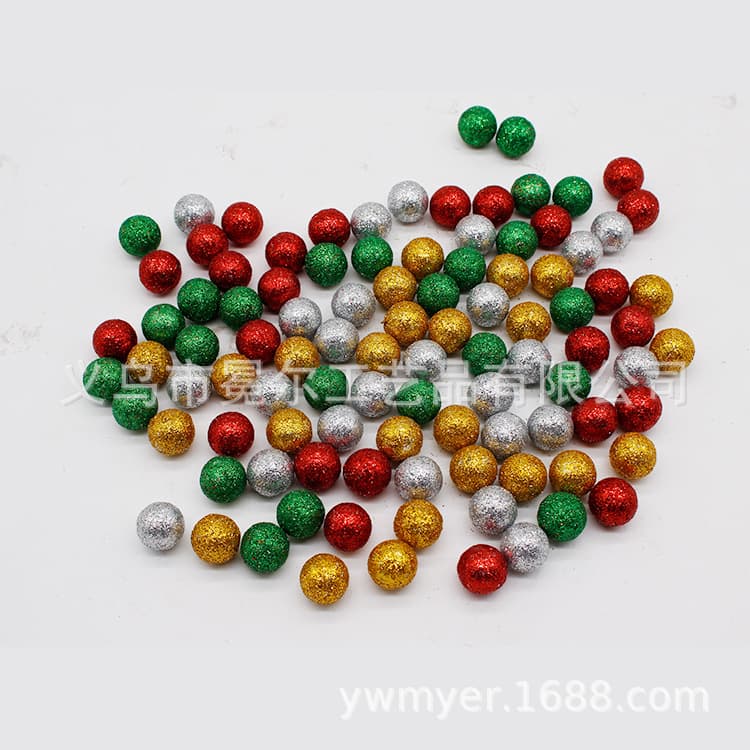 1.8CM Gold Glitter Foam Balls, Christmas Ornaments, Gift Decorations and Props, Order Now