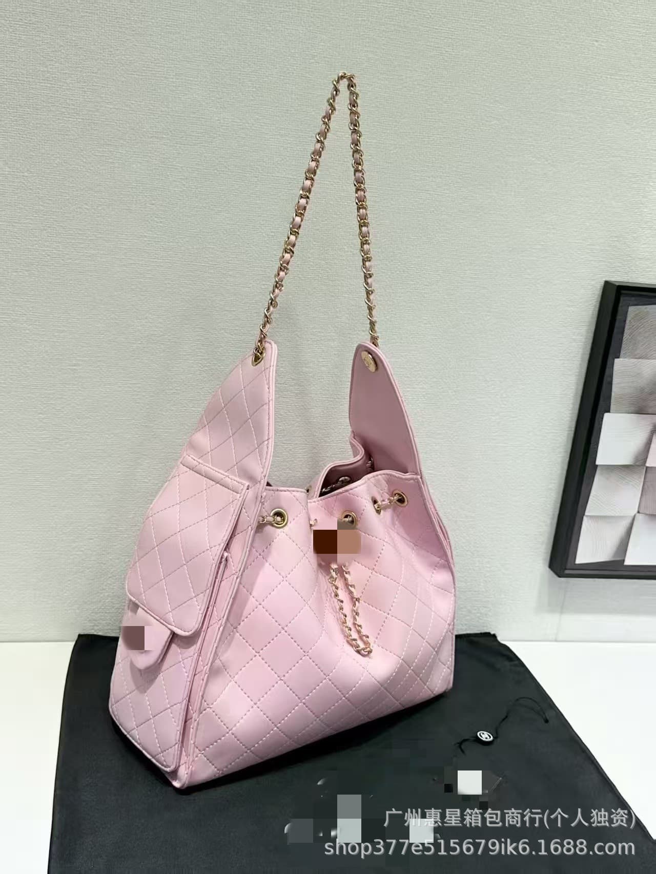Small Fragrance Style 25c Matte Suede Nubuck Calfskin Drawstring Hobo Shoulder Bag Tote Bag Diamond Quilted 25bag Shoulder Bag
