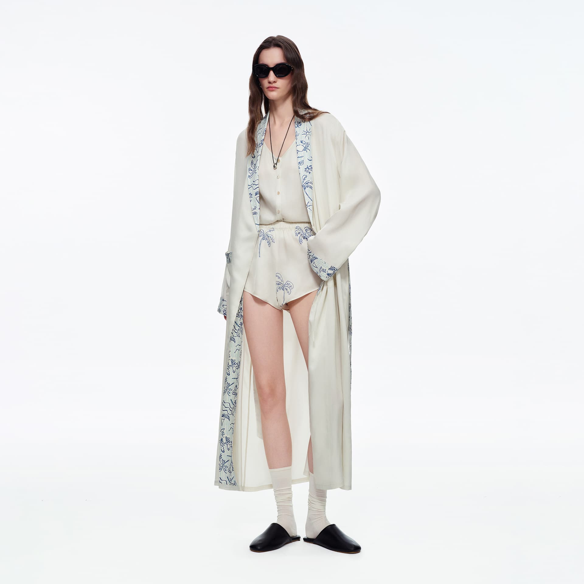 Russian Robe Women Yaoting New Print Matte Premium Morning Robe PJs Casual Sleepwear Thin Women's Robe