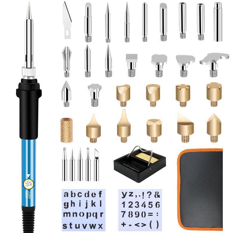 Adjustable temperature soldering iron, pyrography pen, European standard pyrography machine, engraving soldering iron, pyrography tool, heat transfer pen, 110V, US standard