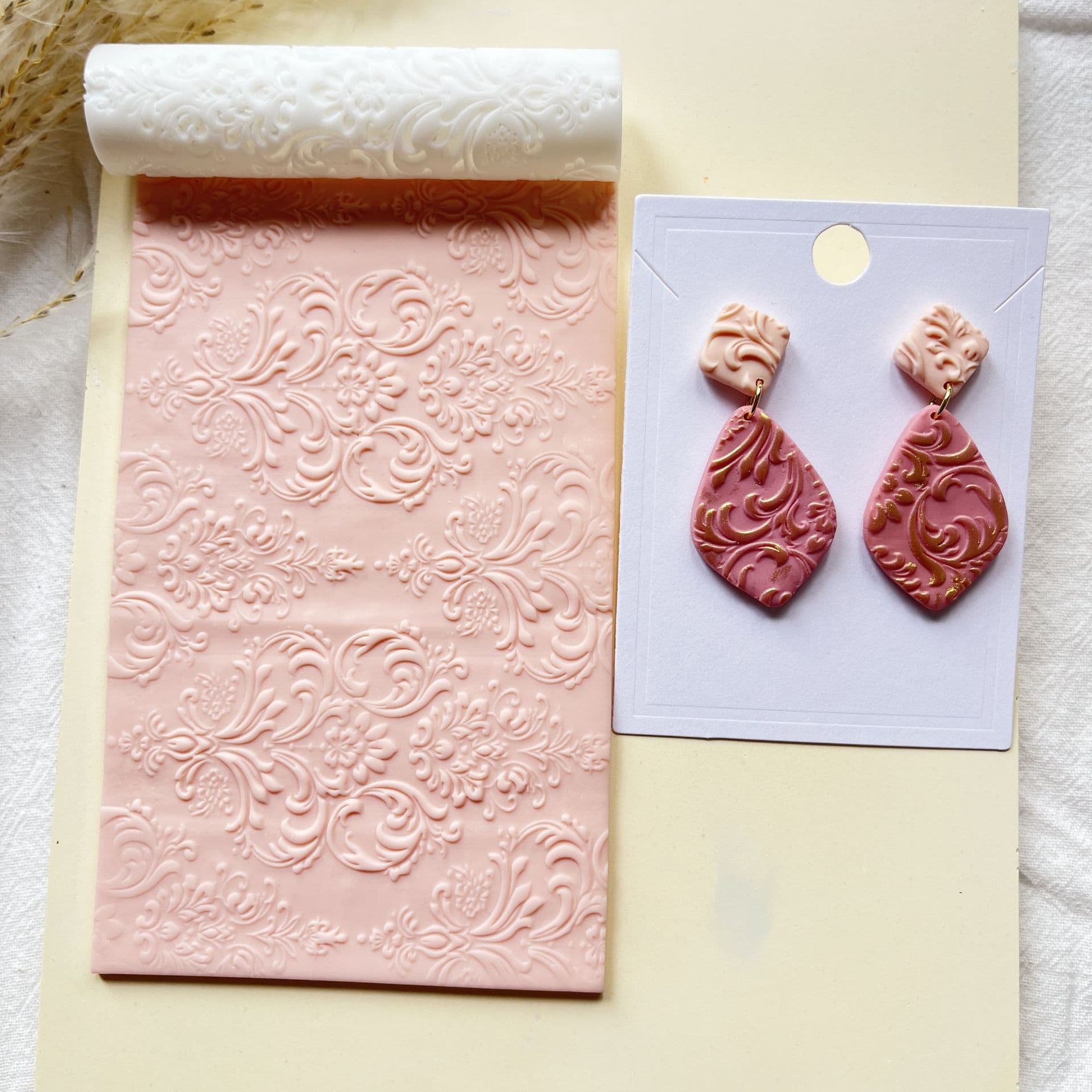 Cross-border Baroque European Classical Pattern Polymer Clay Texture Roller High-precision Texture Roller