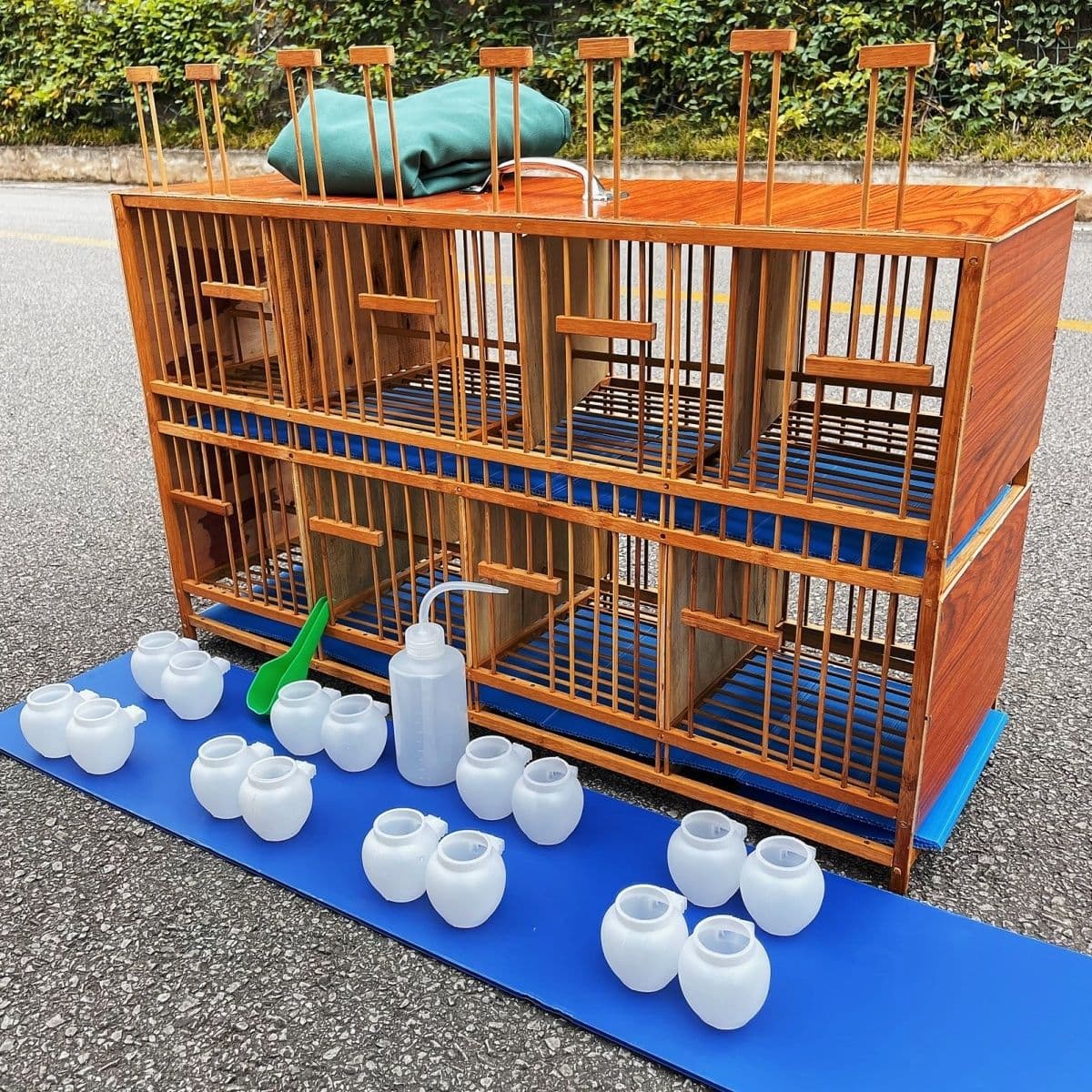 Large Affordable Sealed Bird Cage for Thrush, Specialized for Wild Birds, Breeding Cage, Board Cage, Quail, Double-Layer Aged Bamboo Oil-Infused Cage