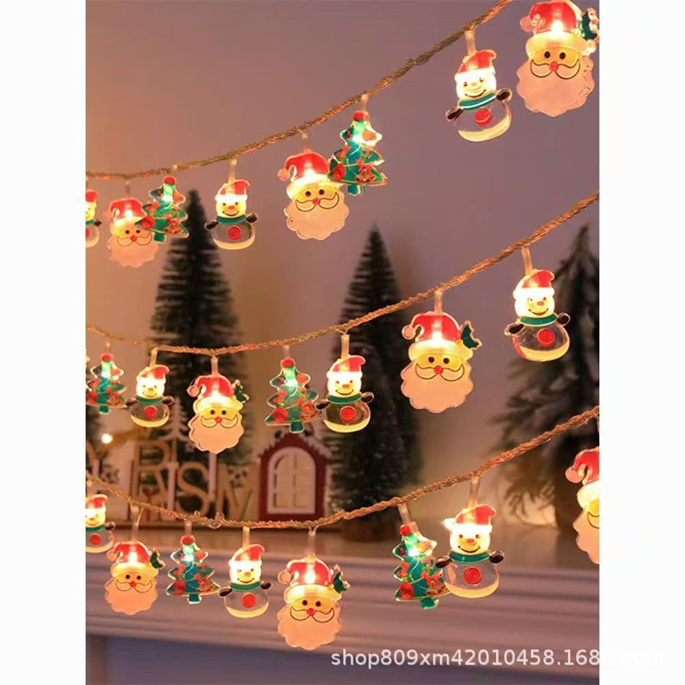 Christmas lights string Santa Claus snowman Christmas tree cabinet window decoration lights source factory crystal