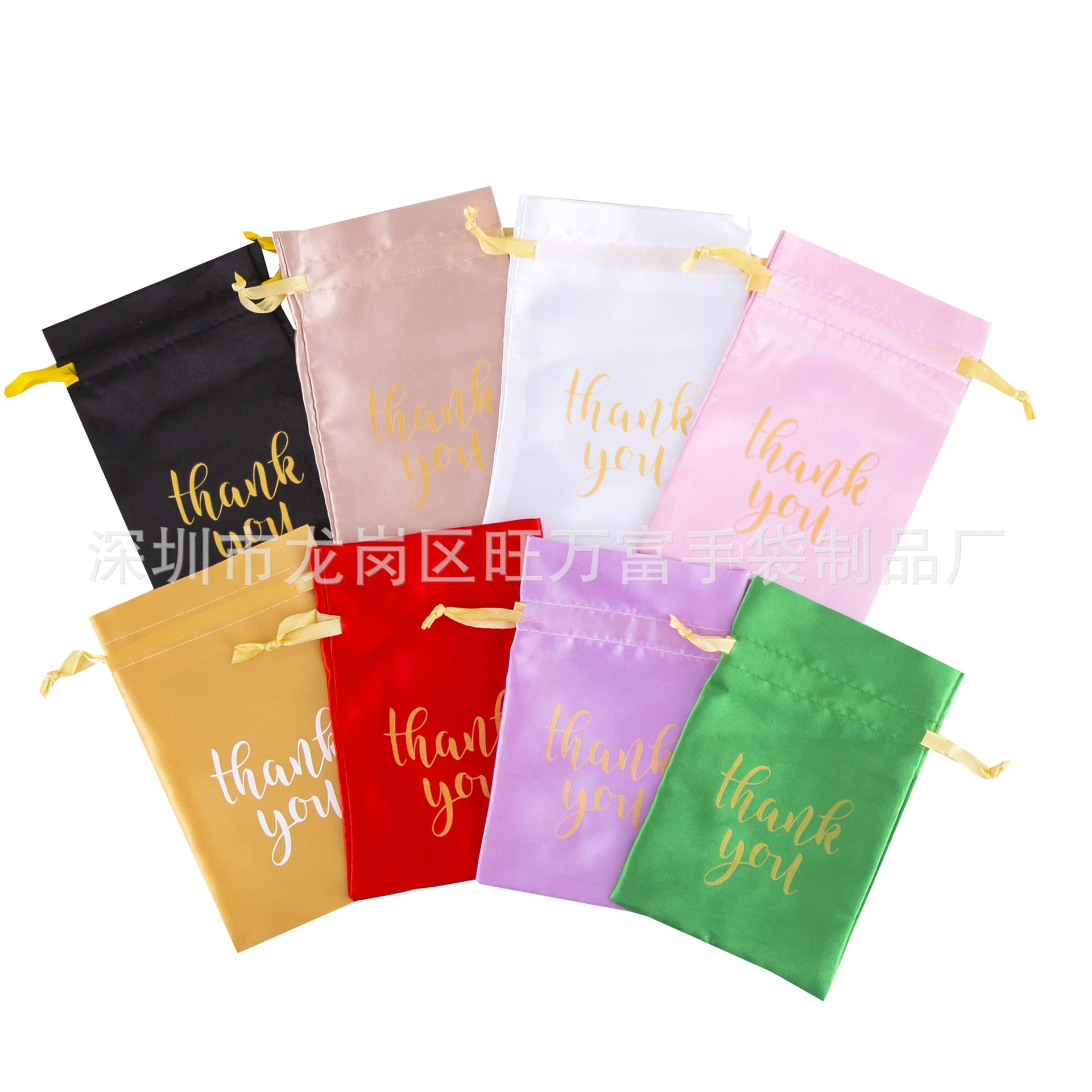 In-Stock Satin Gift Drawstring Pouch Christmas Packaging Jewelry Storage Small Bag Party Favor Bag