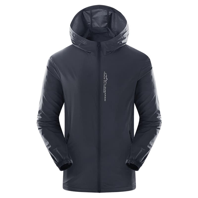 Summer Quick-Dry Sun Protection Jacket for Men, Breathable Loose 2025 New Hooded Zipper Casual Sports Skin Coat