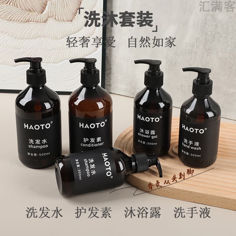 Hotel-Specific Single-Use Shampoo, Shower Gel, Conditioner Travel Set with Hand Soap for Accommodations