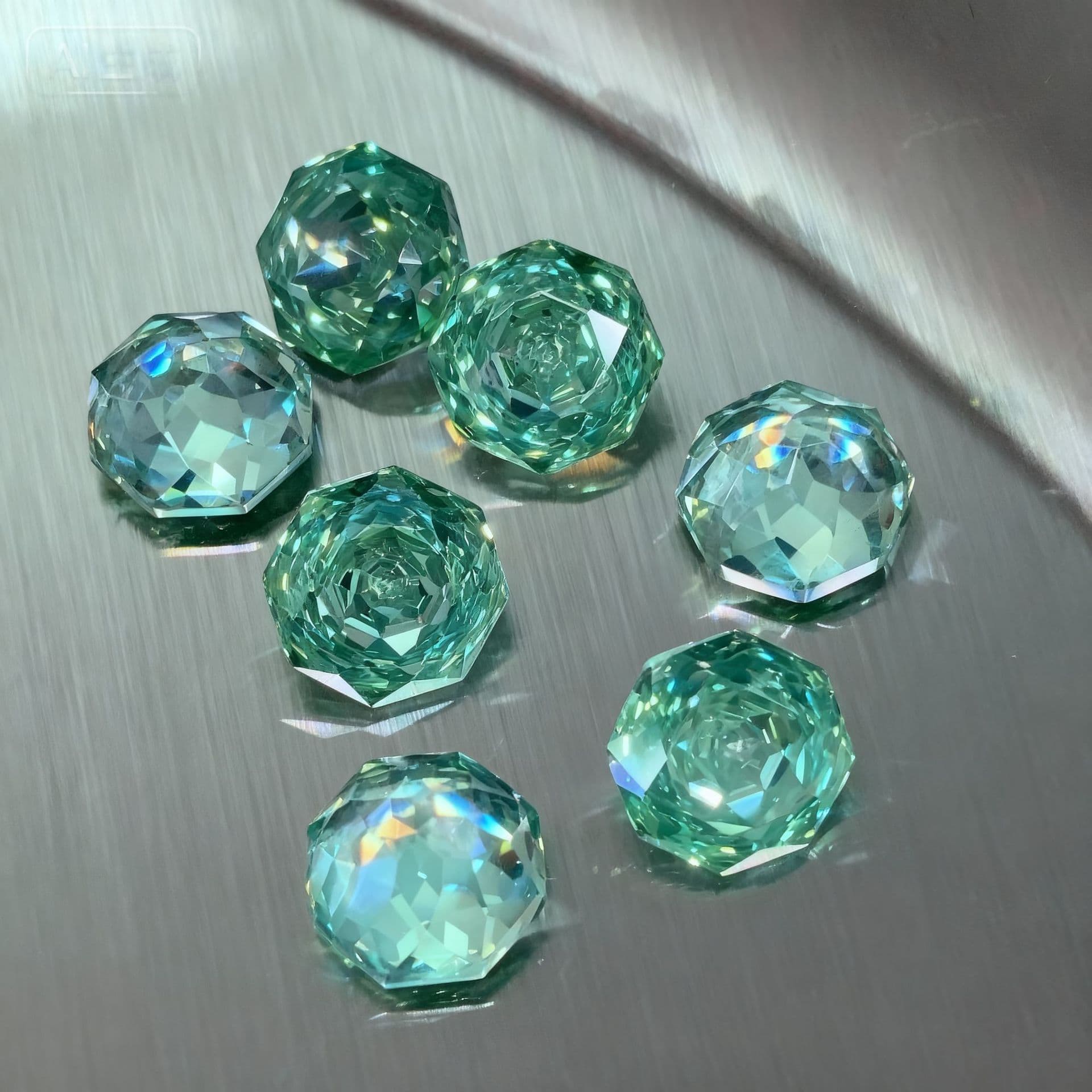 8mm Octagonal Millennium Rose Cut Electroplated Zircon Loose Stone DIY Earring Stud Nail Art Diamond Xiaohongshu Douyin Same Style