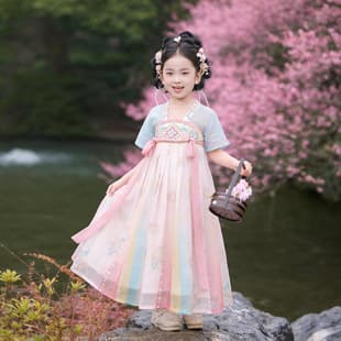 Hanfu Girls 2026 New Summer Short Sleeve Kids Ancient Style Costume Absolutely Beautiful Super Fairy Dress Children's Chinese Style Tang Suit