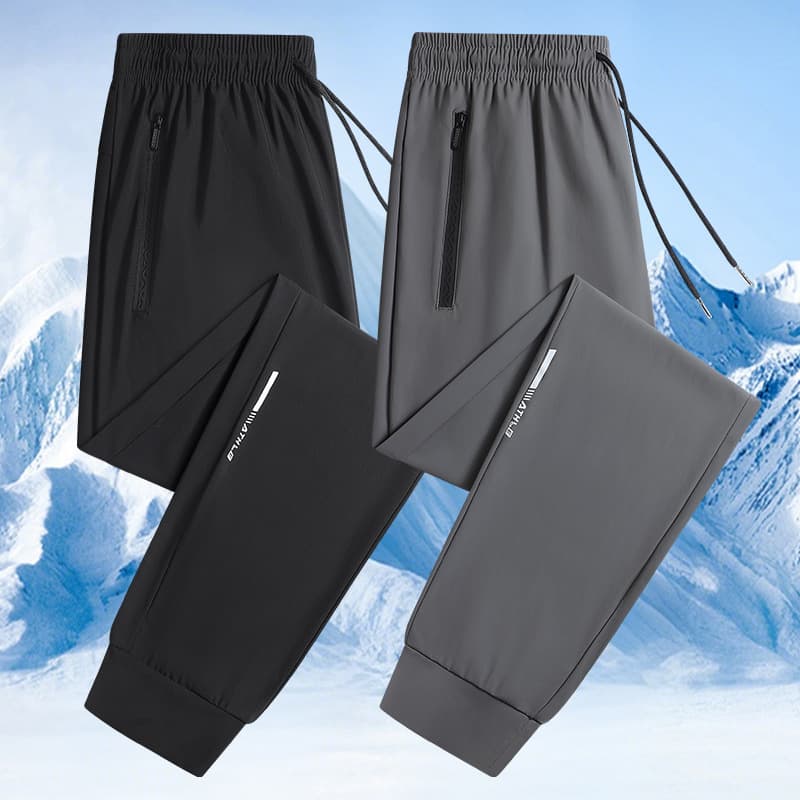 Summer popular ice silk pants sports pants casual pants loose ice silk cool trendy versatile casual pants for men