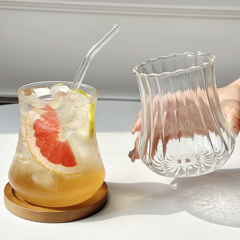 Large Capacity Drum-Shaped Fruit Tea Cup Minimalist Ins Style Drink Milk Tea Cup Lemon Tea Cup Sparkling Water Cup Juice Cup
