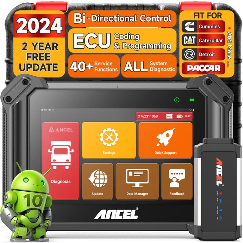 ANCEL V6HD Diesel Truck Scanner OBDII Diagnostic Tool Heavy Duty Truck Diagnostic Tool