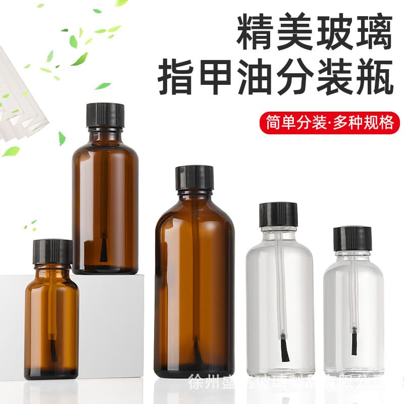 Nail polish bottle essential oil refill bottle with brush, essential oil bottle supply, brush bottle 30ml glass essential oil glass bottle