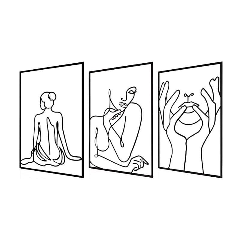 Line Wall Decor for Bedroom Bathroom Fashionable Iron Art Shelf Cross-border Art Hanging Wall Art Decoration