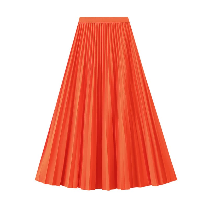 Women's Accordion Midi Skirt 2025 Spring New Long High-Waist A-Line Flared Pleated Slimming Skirt 8169