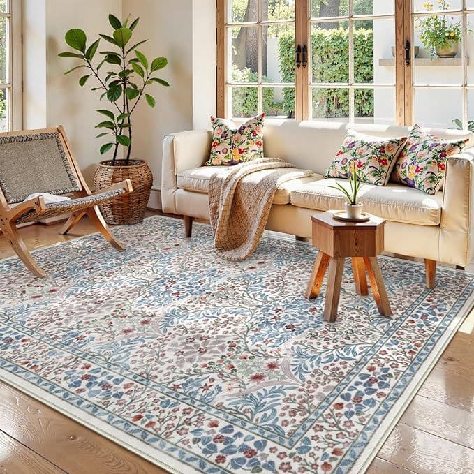 Cross-border delivery of flowers, retro style, large area carpet, living room carpet, bedroom bedside blanket, entrance door floor mat