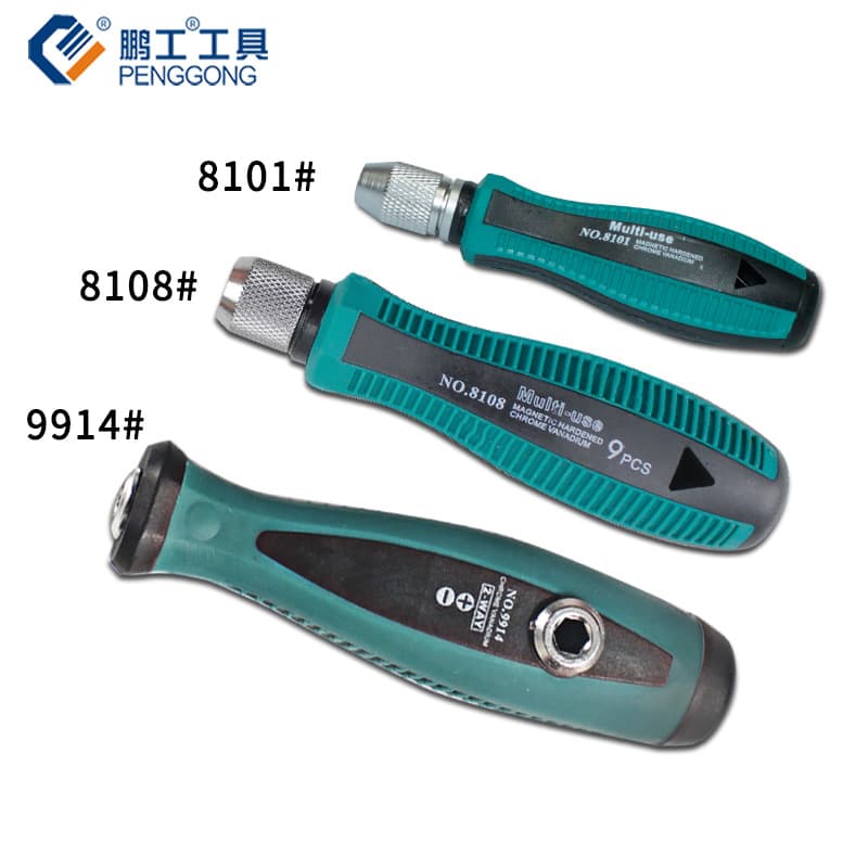 Hardware Tool Set Multi-Use Screwdriver Handle Screwdriver Grip with 5mm and 6mm Shank Bits Wholesale