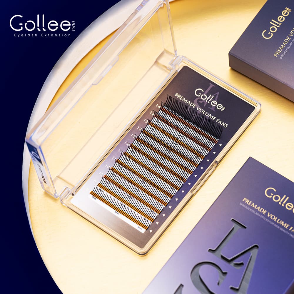 Gollee Cross-border 5D Pre-bloom False Eyelashes Wholesale Curled Thick Style Eyelash Extensions Russian Lashes