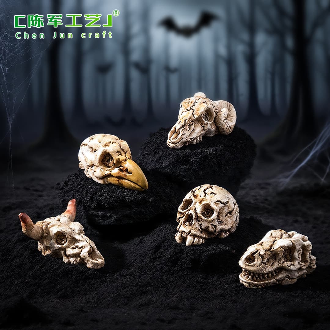 Cross-border Trade Micro Landscape Creative Skull Animal Head DIY Decoration Accessories Mini Resin Figurine